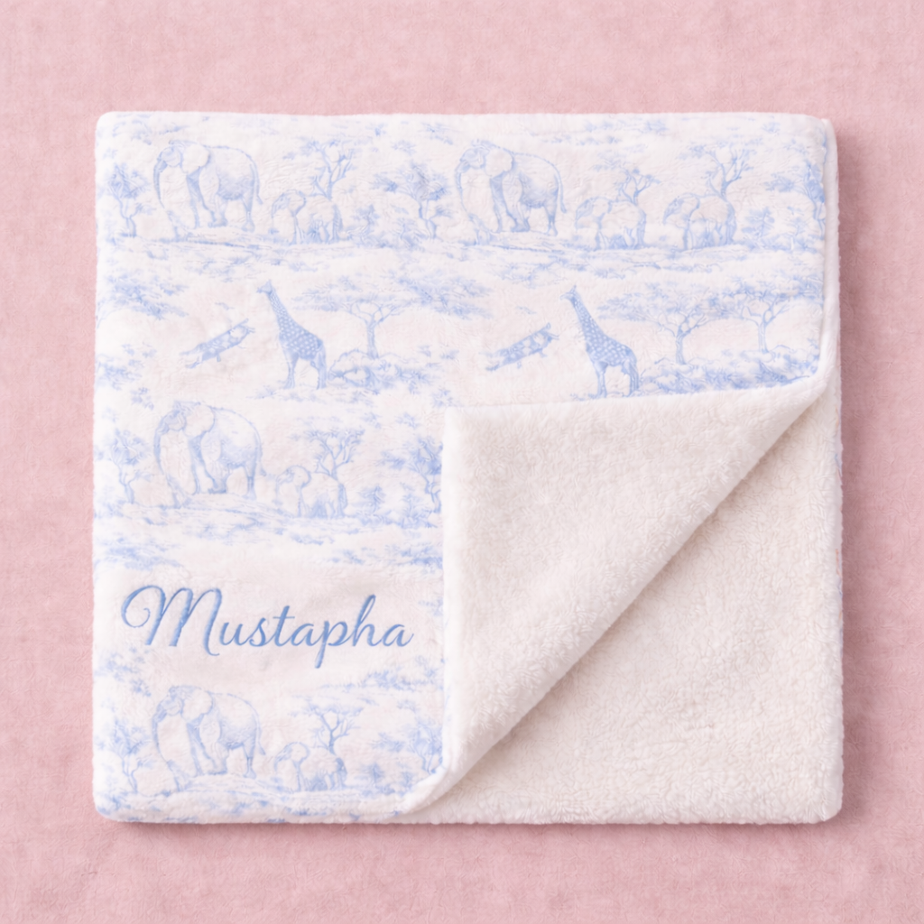 Couverture bébé en toile de Jouy