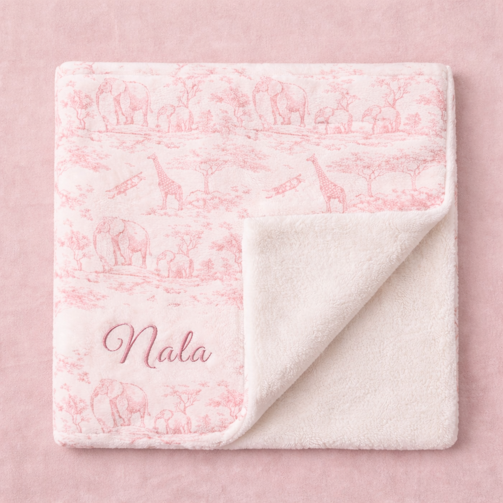 Couverture bébé en toile de Jouy
