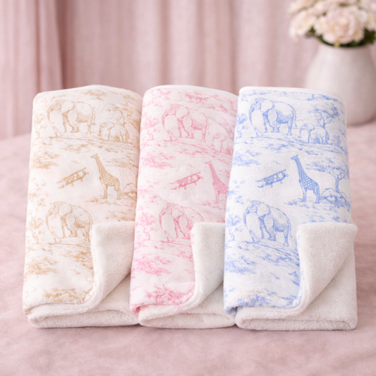 Couverture bébé en toile de Jouy